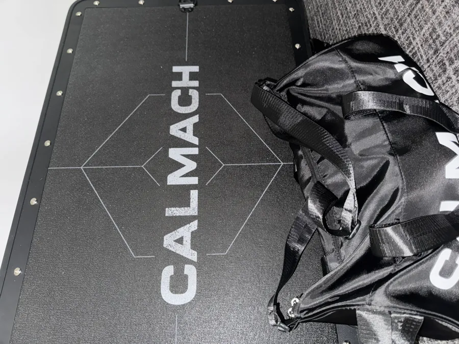 Calmach platform and branded gear bag delivered to a customer